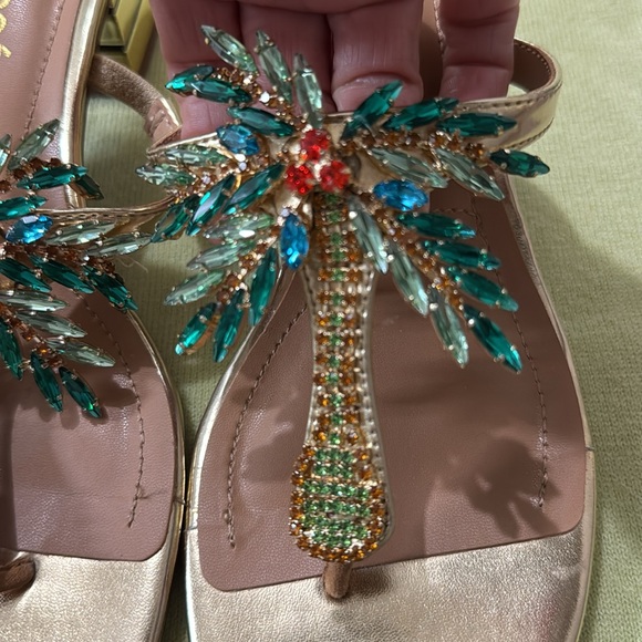 Blingy palm tree sandals - Picture 10 of 14